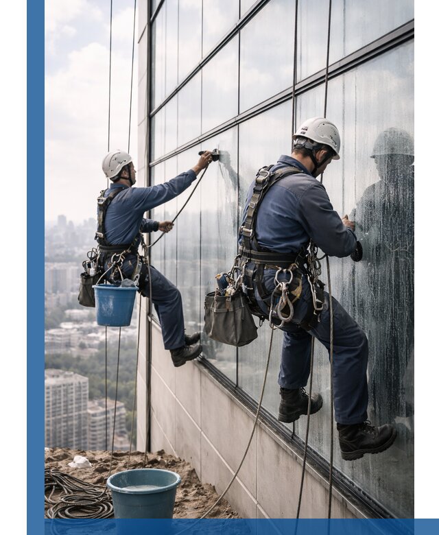 Профессиональная мойка фасадных окон альпинистами в Похвистневе