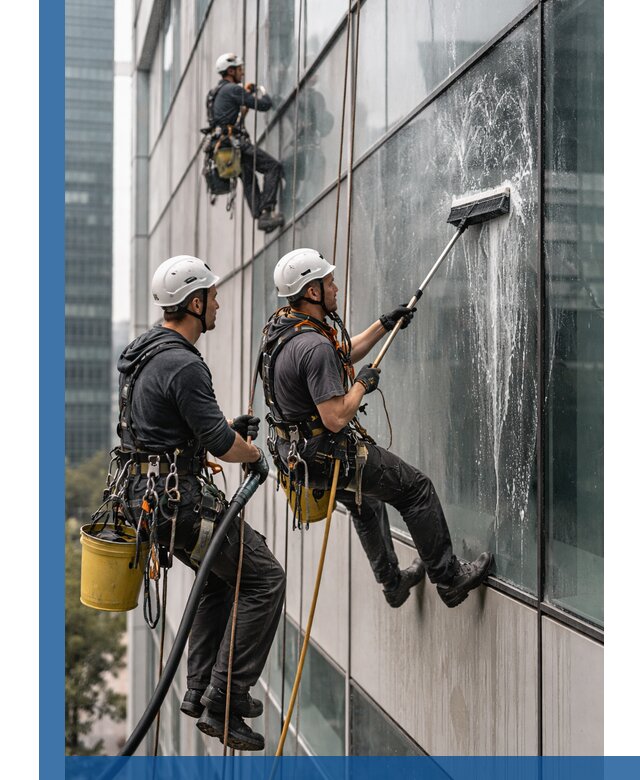 Профессиональная высотная мойка фасадов зданий в Похвистневе