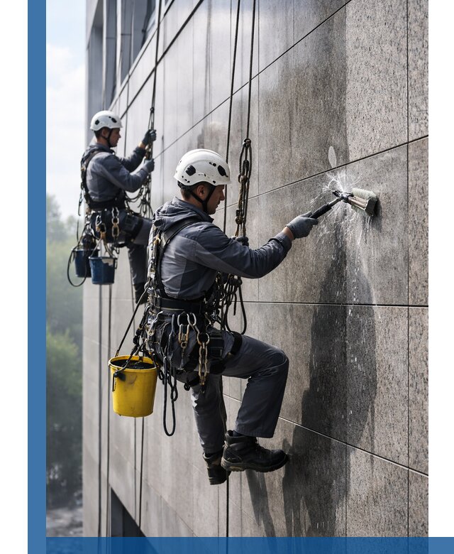 Профессиональная мойка фасада из керамогранита в Похвистневе