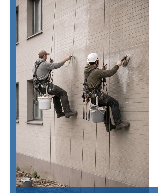 Удаление высолов с фасада зданий в Похвистневе без повреждений и следов