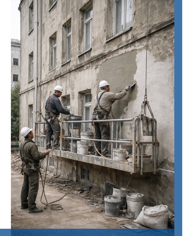 Капитальный ремонт фасада в Похвистневе от 4306 р. | ВЫСОТНИК-Пхв