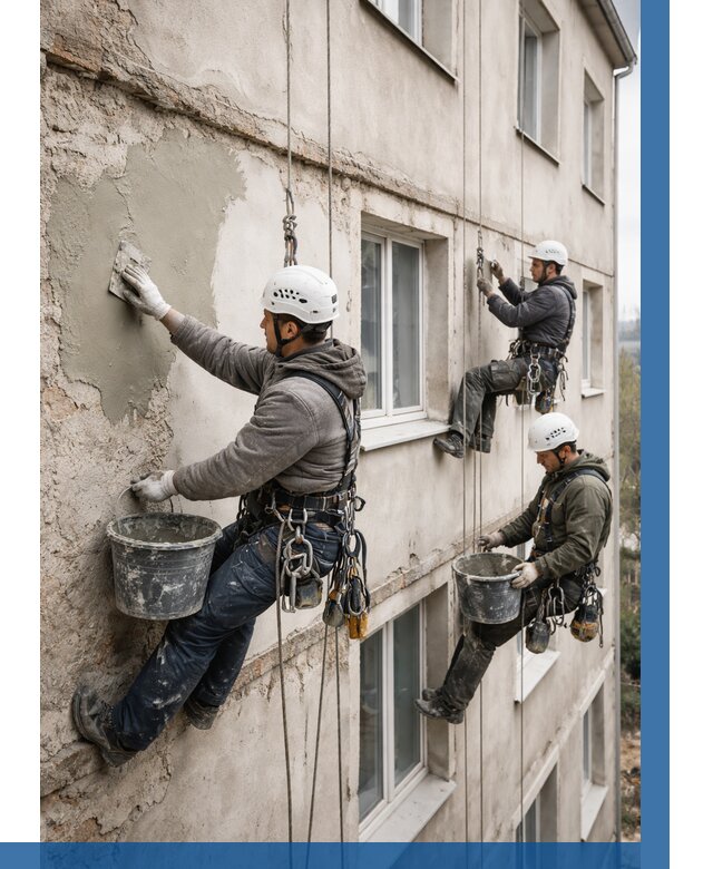 Ремонт штукатурного фасада в Похвистневе от 769 р. под ключ | ВЫСОТНИК-Пхв