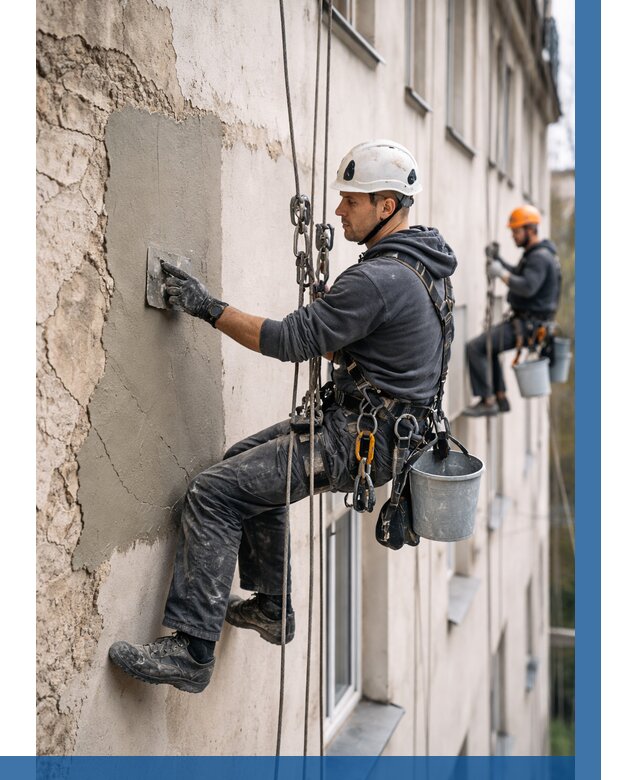 Восстановление штукатурки фасада в Похвистневе от 1230 р. | ВЫСОТНИК-Пхв