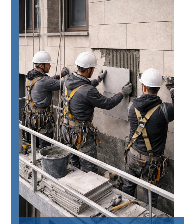 Ремонт облицовки фасада плиткой в Похвистневе с гарантией