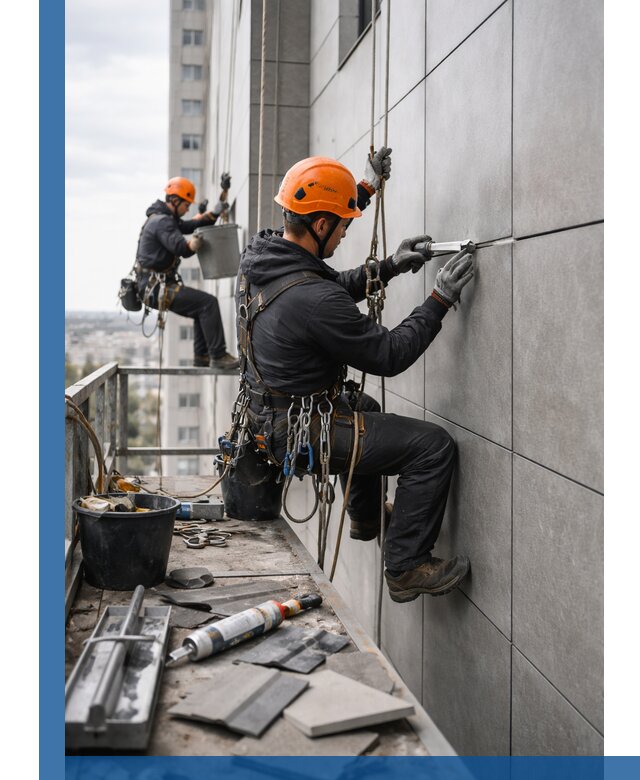 Профессиональный ремонт фасада из керамогранита в Похвистневе