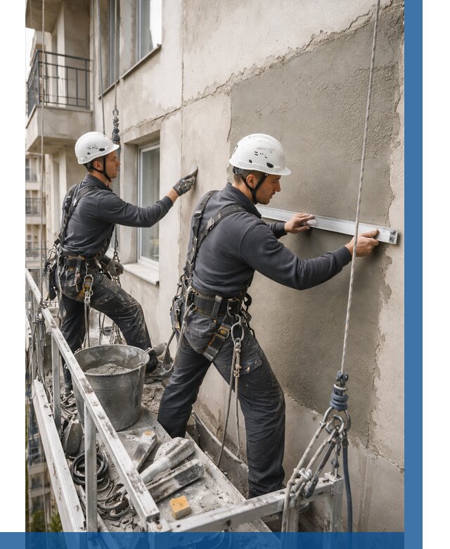 Штукатурка фасада на высоте в Похвистневе от 923 р. | ВЫСОТНИК-Пхв