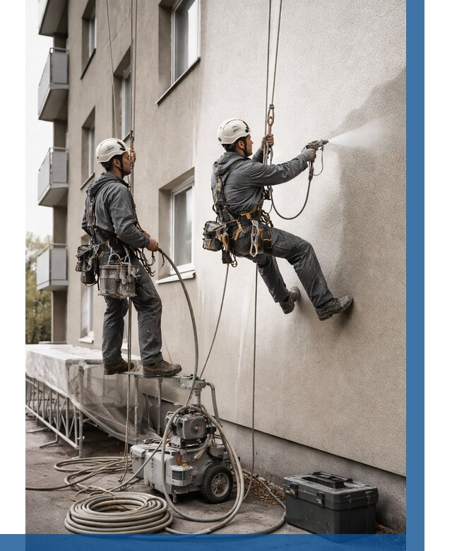 Безвоздушная покраска фасада в Похвистневе от 226 р/м² | ВЫСОТНИК-Пхв