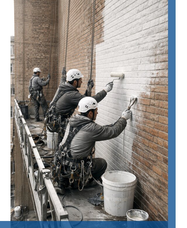 Покраска кирпичного фасада в Похвистневе от 359 р. | ВЫСОТНИК-Пхв