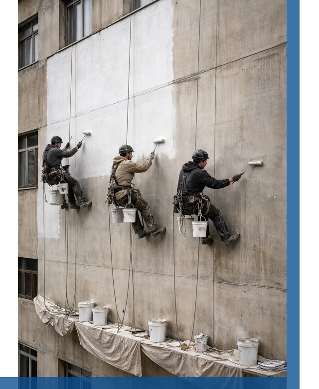 Покраска бетонного фасада в Похвистневе от 359 р за м2 | ВЫСОТНИК-Пхв