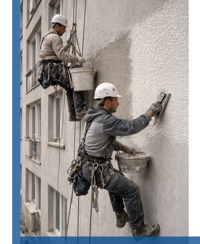 Нанесение декоративной штукатурки короед на фасад в Похвистневе