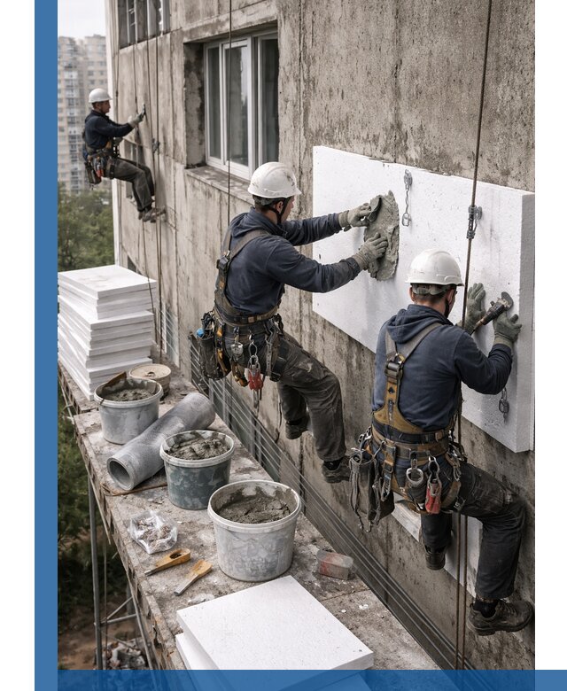 Утепление фасада пенополистиролом в Похвистневе под ключ