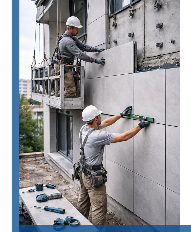 Монтаж керамогранита на фасад в Похвистневе под ключ с гарантией качества