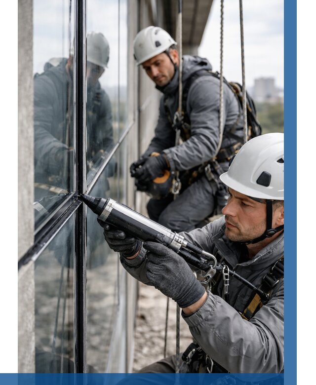 Герметизация витражных швов в Похвистневе от 666 р. | ВЫСОТНИК-Пхв