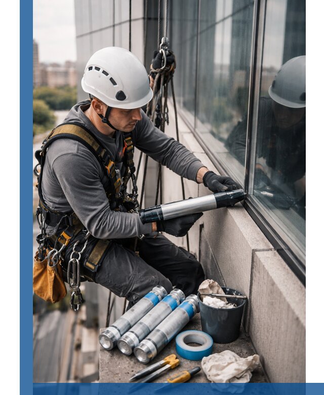 Герметизация стыков витража в Похвистневе для герметичных фасадов
