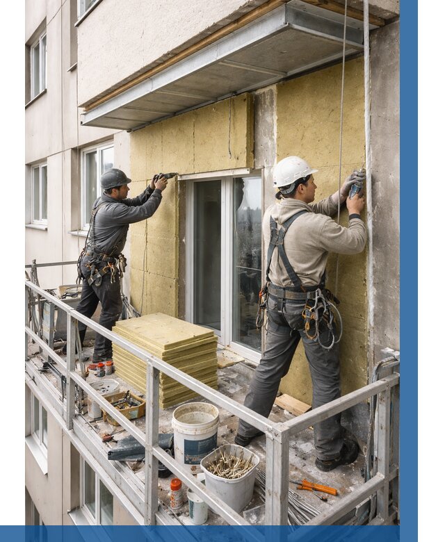 Утепление балкона снаружи в Похвистневе от 1640 р. под ключ ВЫСОТНИК-Пхв