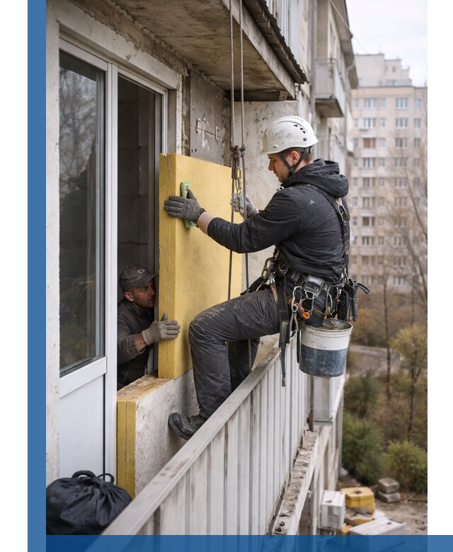 Профессиональное утепление балкона снаружи в Похвистневе под ключ