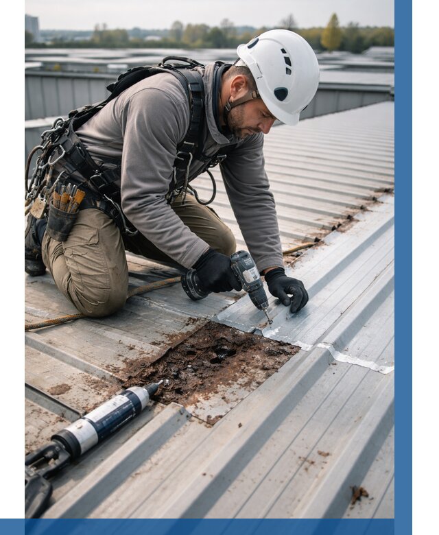 Ремонт профнастила на кровле в Похвистневе от 718 р. | ВЫСОТНИК-Пхв