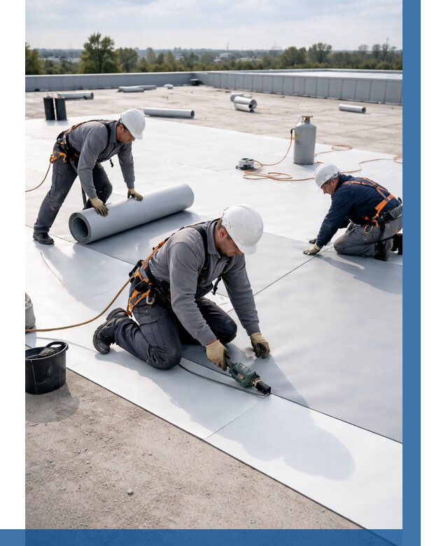 Монтаж мембранной кровли под ключ в Похвистневе от 1230 р. | ВЫСОТНИК-Пхв