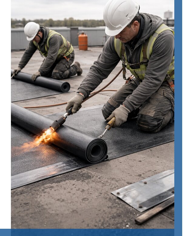 Монтаж наплавляемой кровли в Похвистневе от 871 р. — ВЫСОТНИК-Пхв