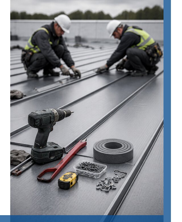 Монтаж фальцевой кровли в Похвистневе от 1845 р. | ВЫСОТНИК-Пхв