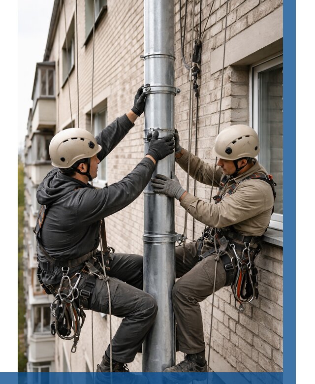 Замена водосточных труб в Похвистневе от 6664 р. | ВЫСОТНИК-Пхв