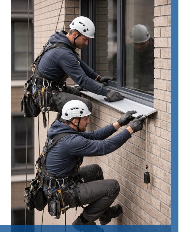 Монтаж оконных отливов под ключ в Похвистневе от 3588 р. | ВЫСОТНИК-Пхв