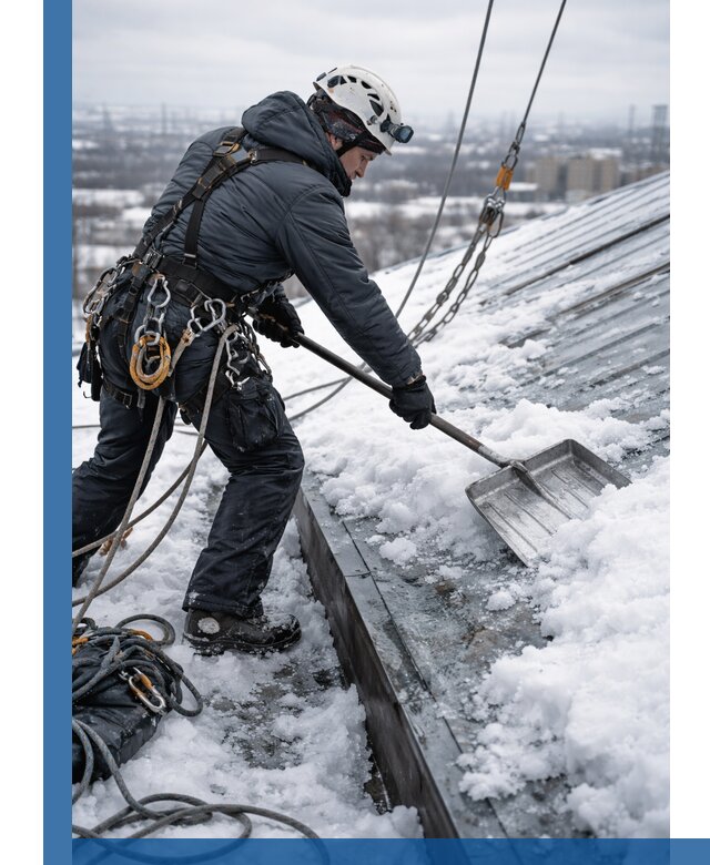 Профессиональная очистка кровли от снега и наледи в Похвистневе