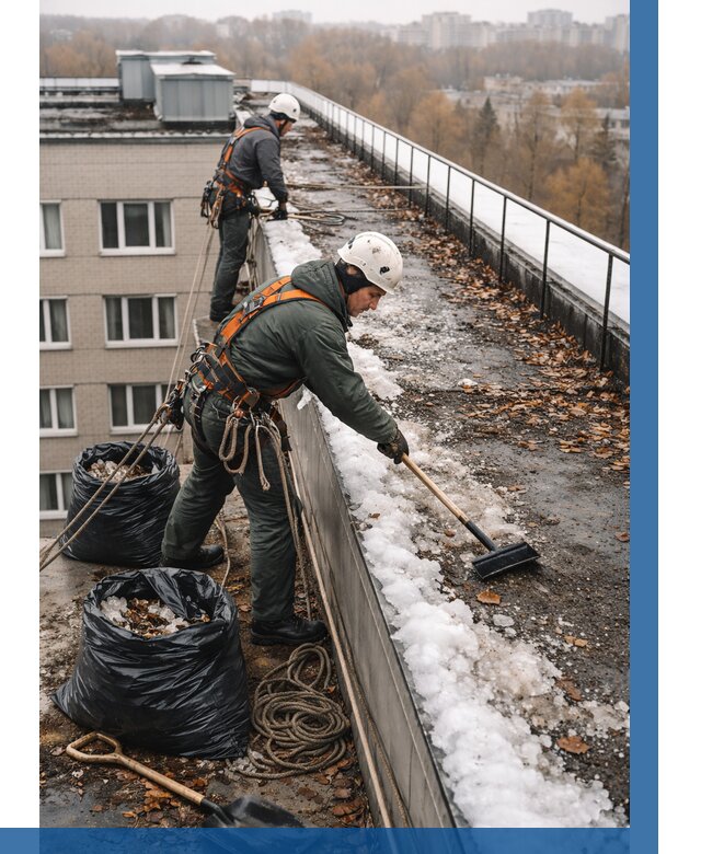 Очистка кровли по периметру в Похвистневе от 564 р. | ВЫСОТНИК-Пхв