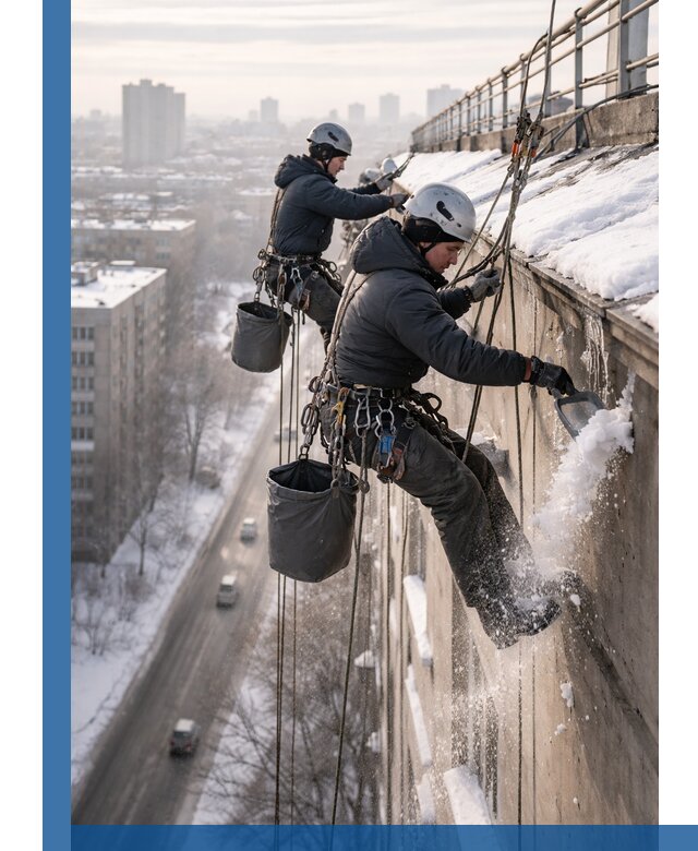 Очистка карнизов от снега в Похвистневе профессионально и безопасно