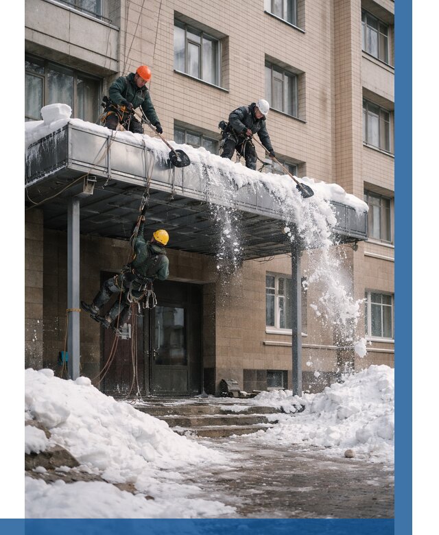 Очистка козырьков от снега в Похвистневе от 3588 р. | ВЫСОТНИК-Пхв