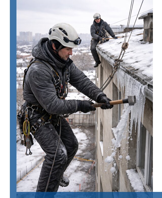 Сбивание и удаление сосулек с крыши в Похвистневе безопасно
