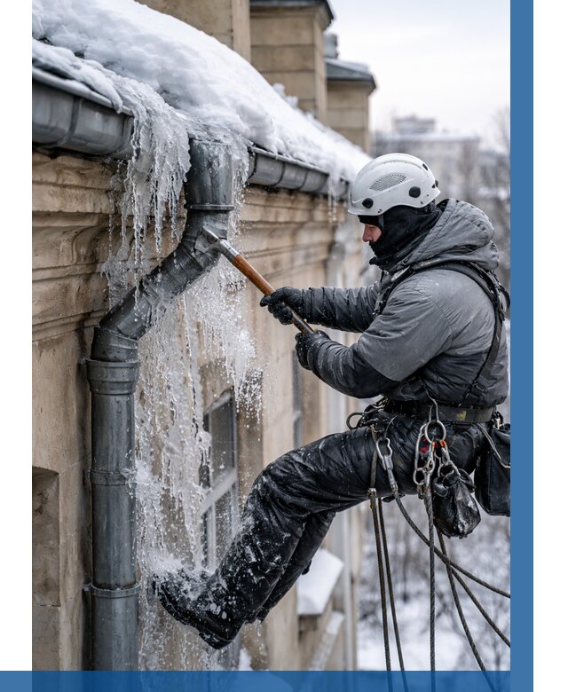 Очистка водостоков от льда в Похвистневе от 3588 р. | ВЫСОТНИК-Пхв