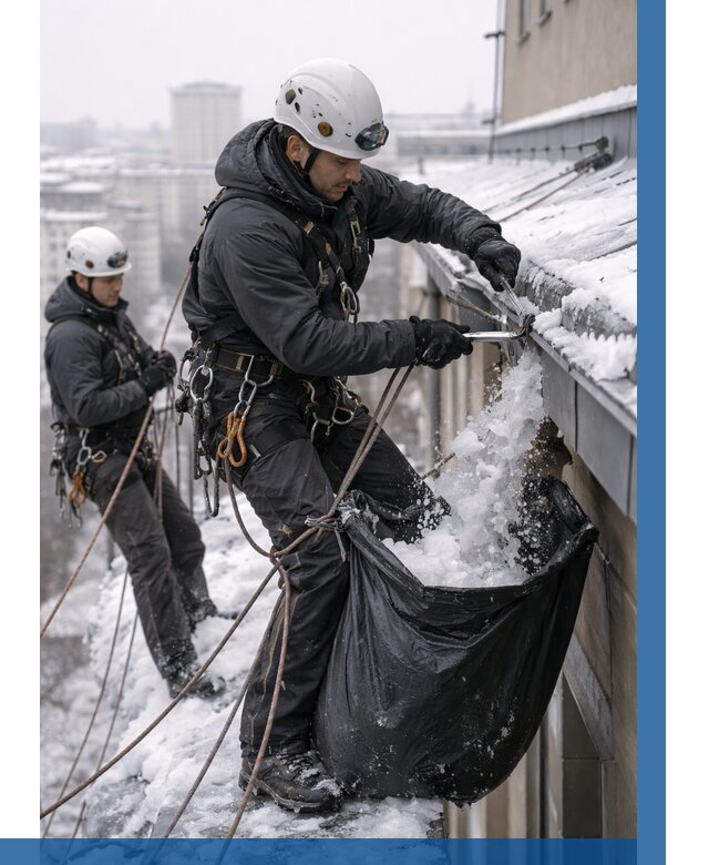 Аварийная очистка крыши в Похвистневе под ключ от 308 р. | ВЫСОТНИК-Пхв