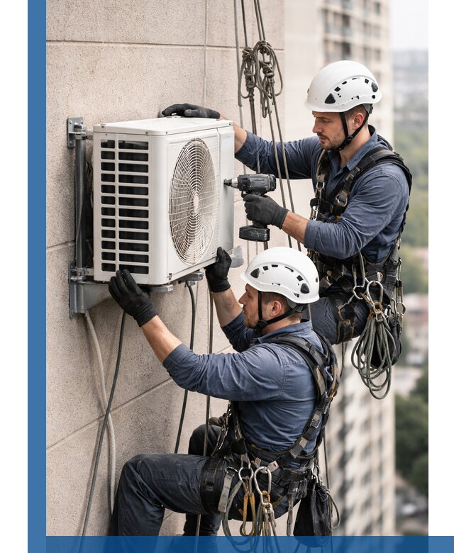 Монтаж внешнего блока кондиционера в Похвистневе установка и крепление