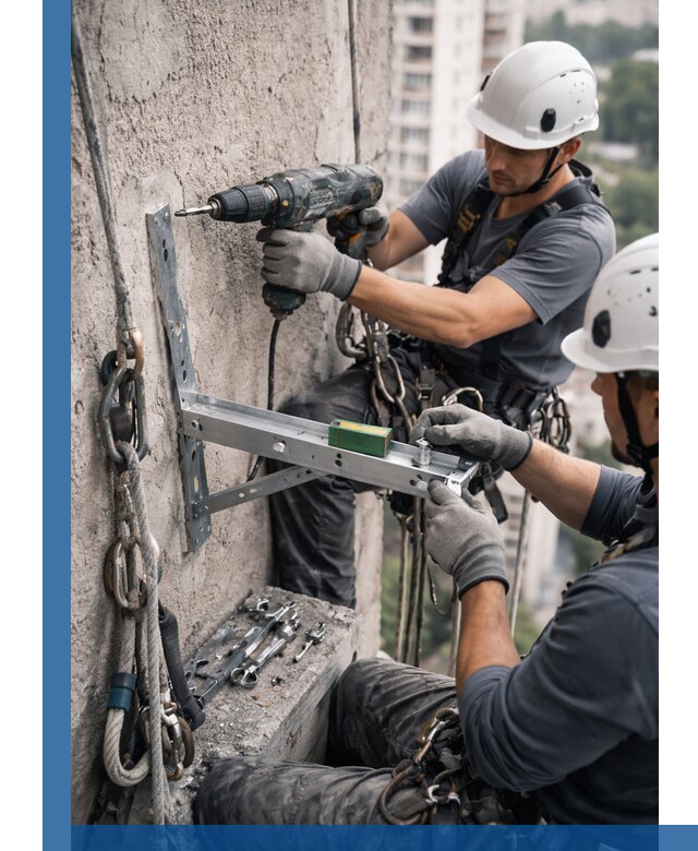 Установка кронштейнов кондиционера и крепежа в Похвистневе