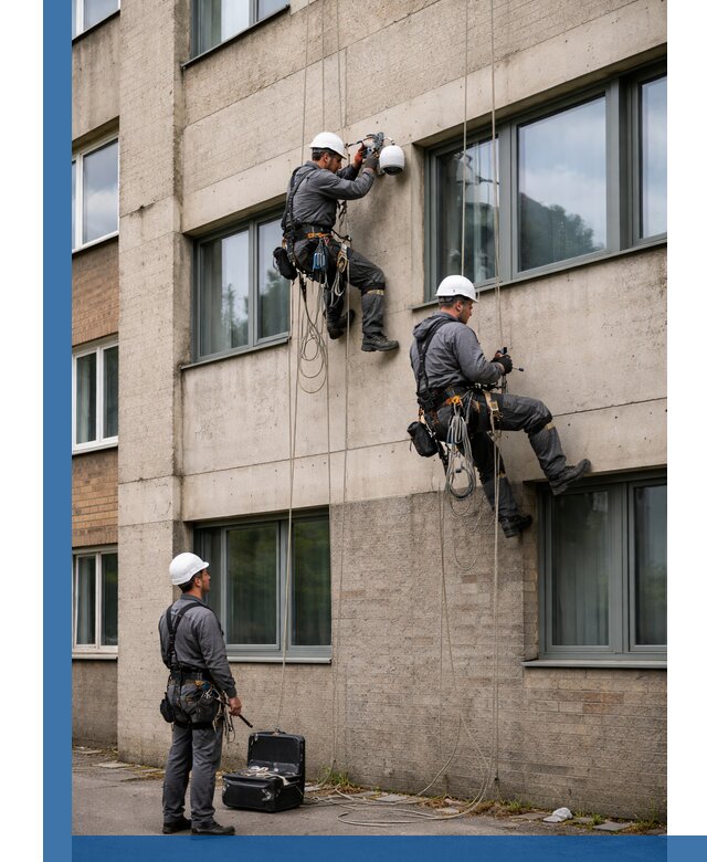 Монтаж фасадных камер видеонаблюдения в Похвистневе под ключ