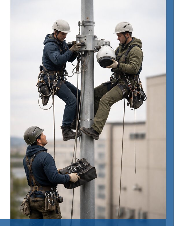 Установка видеокамер на мачте в Похвистневе от 8714 р. | ВЫСОТНИК-Пхв