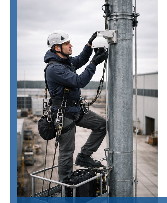 Профессиональная установка видеокамер на мачте в Похвистневе