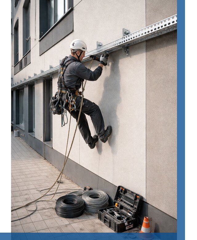 Монтаж кабельных лотков на фасаде в Похвистневе от 1230 р. | ВЫСОТНИК-Пхв