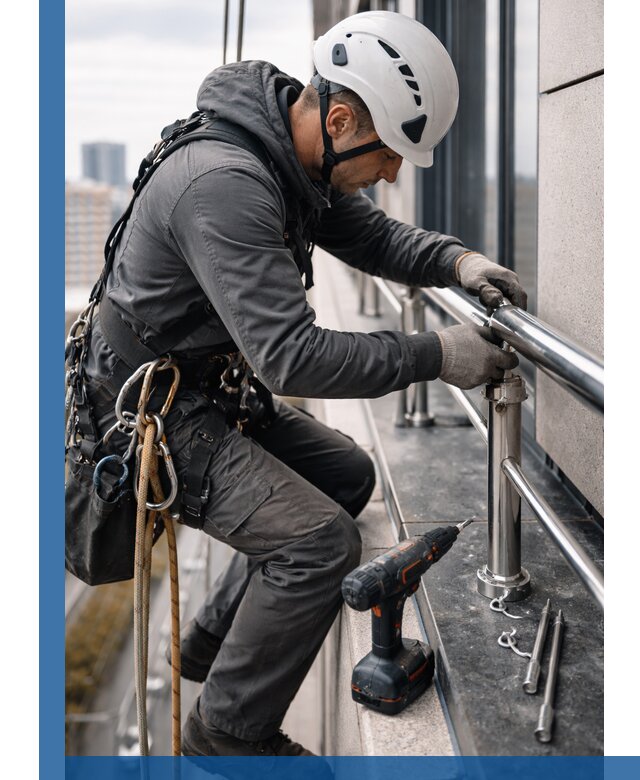 Монтаж ограждений на высоте в Похвистневе для зданий и конструкций