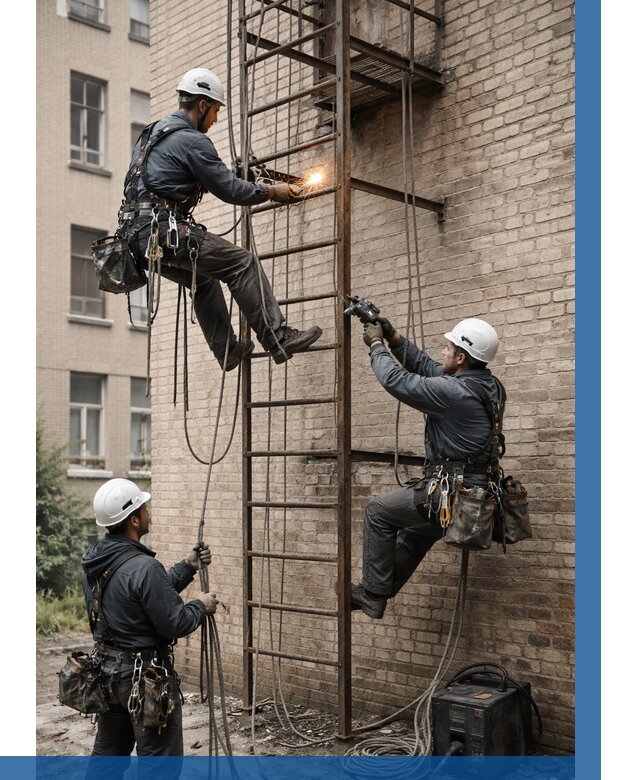 Ремонт пожарной лестницы в Похвистневе от 7689 р. | ВЫСОТНИК-Пхв