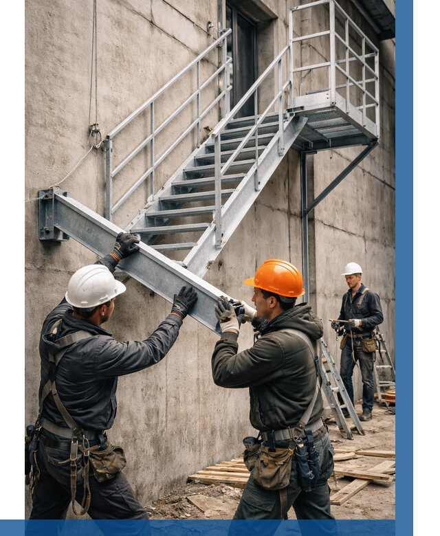 Монтаж металлических лестниц в Похвистневе от 15378 р. | ВЫСОТНИК-Пхв