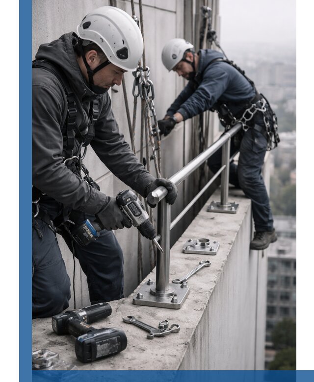 Монтаж перил на высоте в Похвистневе для жилых и промобъектов