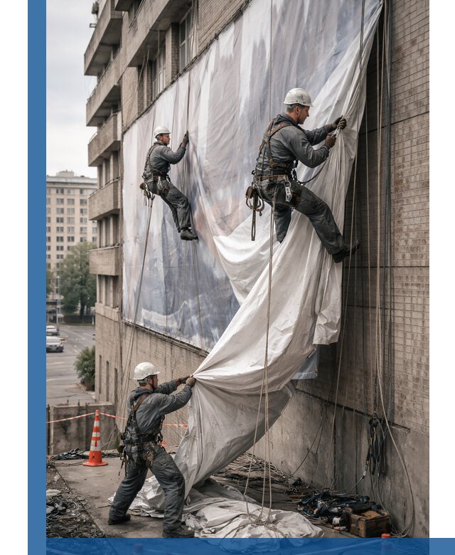 Демонтаж баннеров с фасада в Похвистневе оперативно и безопасно