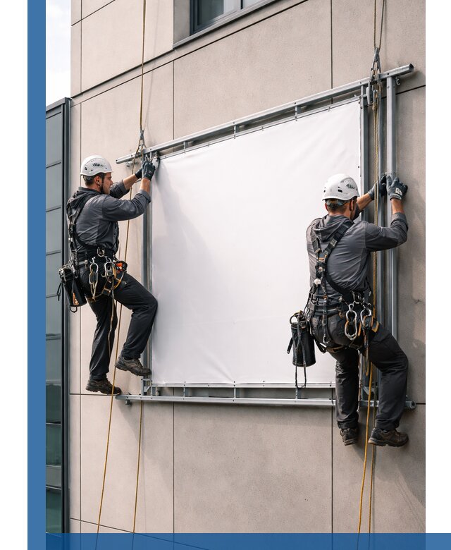 Монтаж наружной рекламной вывески в Похвистневе под ключ