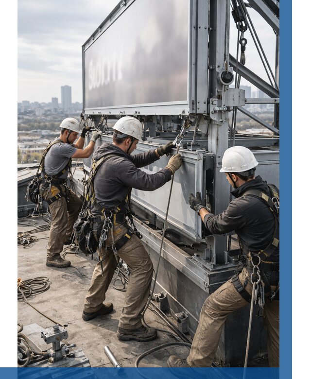 Монтаж крышной рекламной конструкции в Похвистневе от 61512 р.|ВЫСОТНИК-Пхв