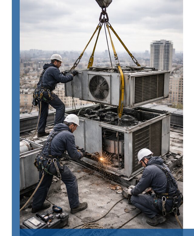 Демонтаж крышной установки в Похвистневе любой сложности