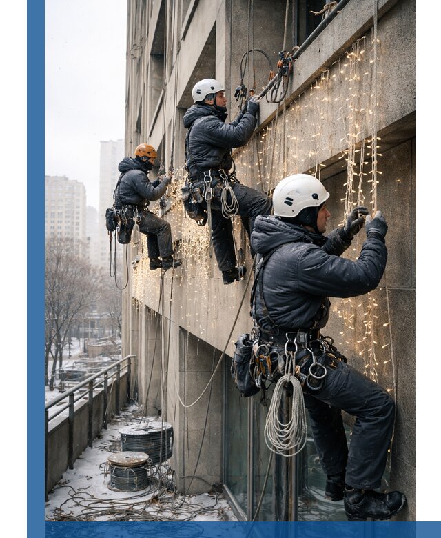 Монтаж новогодней иллюминации и украшение фасадов в Похвистневе