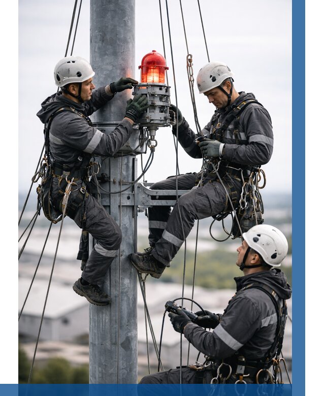 Монтаж заградительных огней в Похвистневе от 8714 р. | ВЫСОТНИК-Пхв