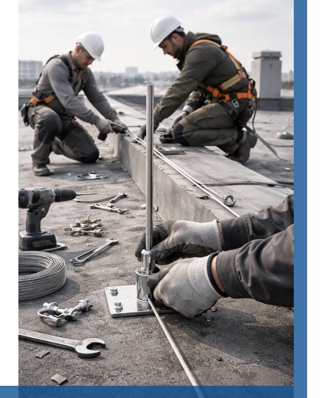 Монтаж молниезащиты на кровле в Похвистневе цена от 25630 р. | ВЫСОТНИК-Пхв